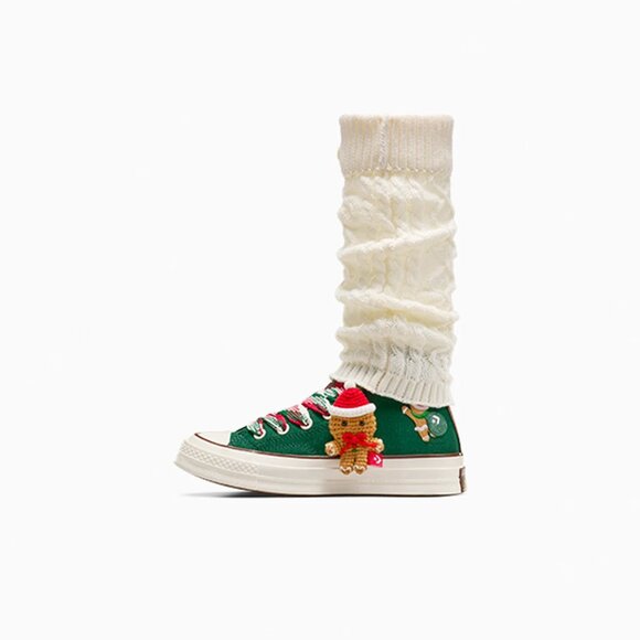 Converse W Chuck 70 High 'X-Mas Gingerbread & Knit Sock Sneakers A12455C MENS 10 - Picture 13 of 16